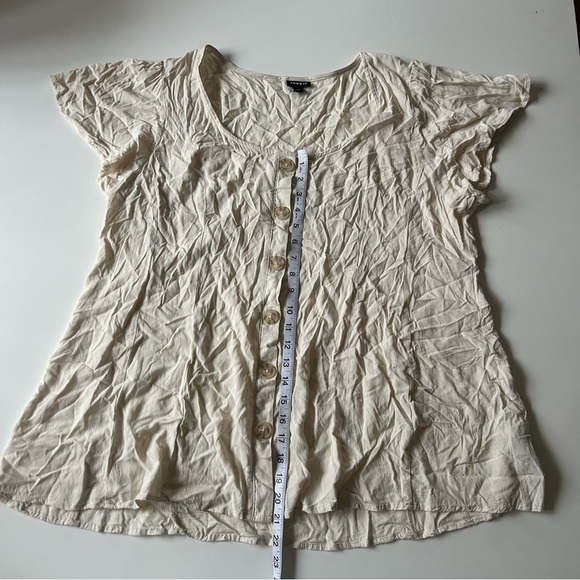 Torrid Cream Buttoned Relaxed Blouse - Picture 10 of 10